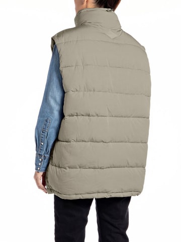 Replay Doorgestikte bodywarmer taupe