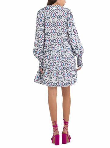 Replay Kleid in Weiß/ Blau/ Pink