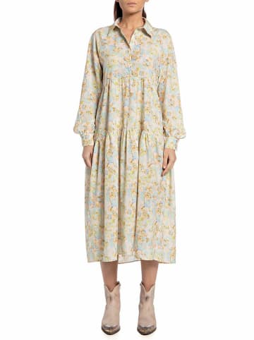 Replay Jurk groen/geel/beige