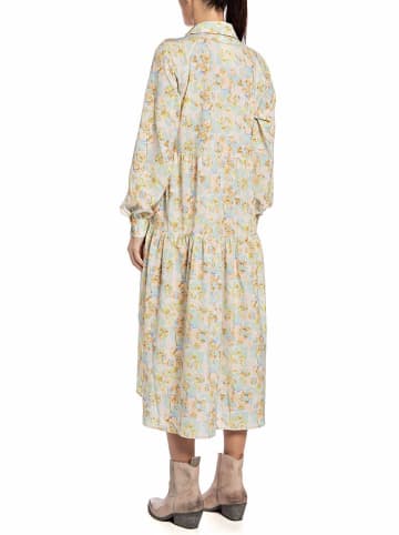 Replay Kleid in Grün/ Gelb/ Beige