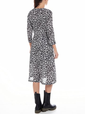Replay Kleid in Schwarz/ Weiß