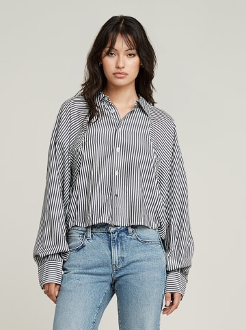 G-Star Bluse in Anthrazit/ Weiß