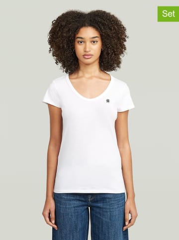 G-Star 2er-Set: Shirts in Weiß/ Schwarz