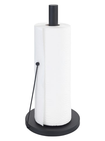 Wenko Keukenrolhouder "Clayton" zwart - (H)33 x Ø 15 cm