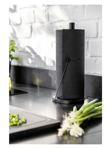 Wenko Stojak "Clayton" w kolorze czarnym na ręcznik kuchenny - wys. 33 x Ø 15 cm