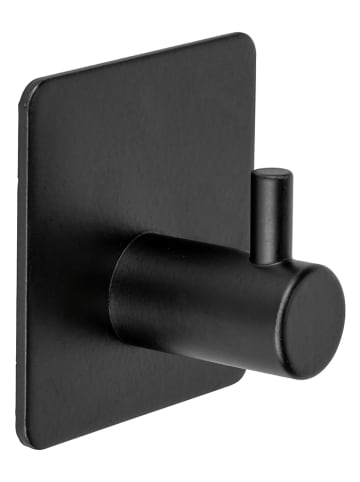 Wenko 2er-Set: Wandhaken "Ureo" in Schwarz - (B)4,5 x (H)4,5 cm