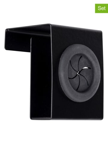 Wenko 4-delige set: haken "Pus" zwart - (B)5 x (H)6 x (D)4 cm