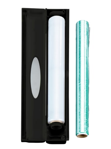 Wenko Folienspender "Perfect Cutter" in Schwarz - (B)38 x (H)5,2 x (T)6,7 cm