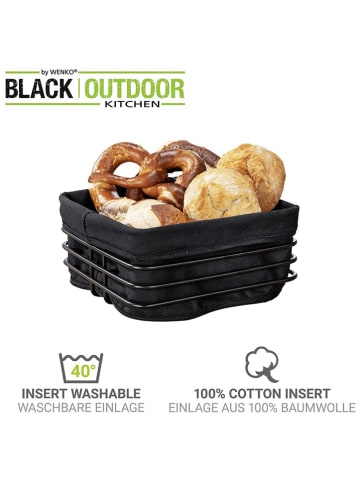 Wenko Koszyk w kolorze czarnym na pieczywo - 21 x 10,5 cm