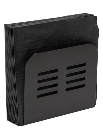 Wenko Servethouder "Baco" zwart - (B)15 x (H)12,5 x (D)4 cm