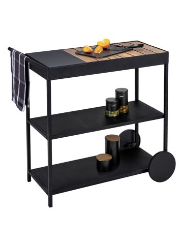 Wenko Servierwagen ''Miro'' in Schwarz/ Braun - (B)80 x (H)98 x (T)40 cm