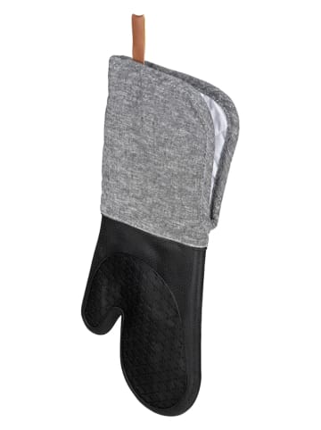 Wenko 2er-Set: Topfhandschuhe in Schwarz/ Grau - (L)38 x (B)18 cm
