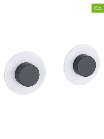 Wenko 2er-Set: Wandhaken "Static-Loc®" in Schwarz - Ø 6 cm