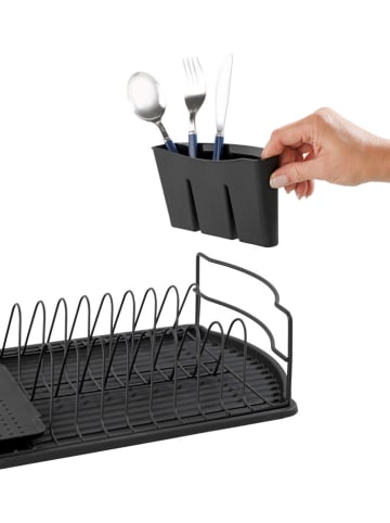 Wenko Abtropfgestell "Basic" in Schwarz - (B)47,5 x (H)11 x (T)26,5 cm