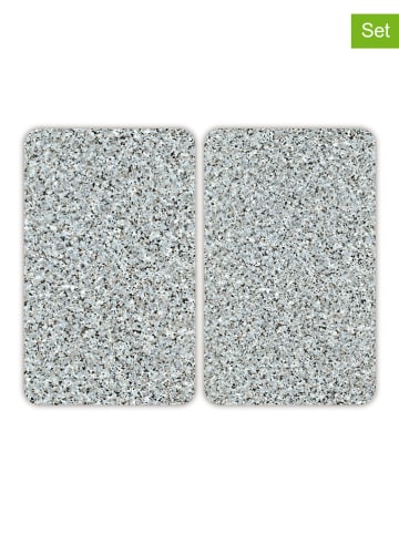 Wenko 2er-Set: Herdabdeckplatten "Granit Grau" - (L)30 x (B)52 cm