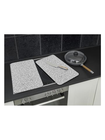 Wenko 2er-Set: Herdabdeckplatten "Granit Grau" - (L)30 x (B)52 cm