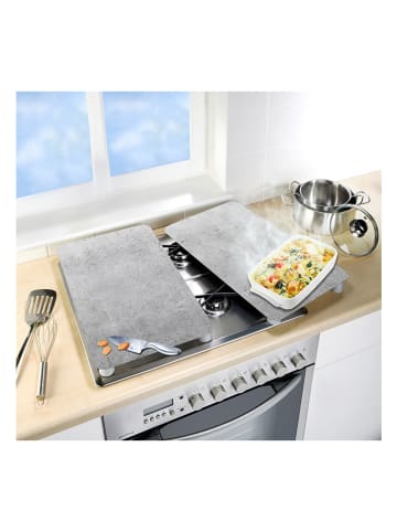 Wenko 2er-Set: Herdabdeckplatten "Beton" in Grau - (L)30 x (B)52 cm