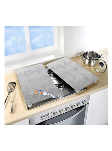 Wenko 2-delige set: fornuisafdekplaten "Beton" grijs - (L)30 x (B)52 cm