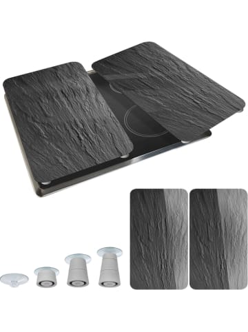 Wenko 2-delige set: kookplaatafdekmatten grijs - (L)30 x (B)52 cm