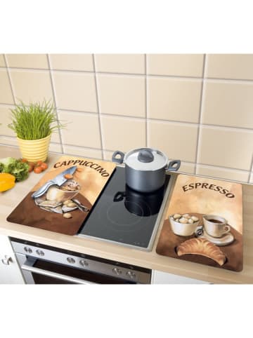 Wenko 2-delige set: fornuisafdekplaten ''Koffie'' bruin