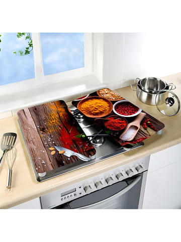 Wenko 2er-Set: Herdabdeckplatten "Gewürze" in Rot/ Braun - (L)30 x (B)52 cm