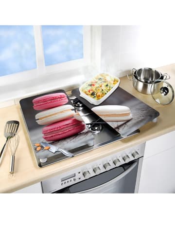 Wenko 2-delige set: fornuisafdekplaten "Macarons" grijs/roze - (L)30 x (B)52 cm