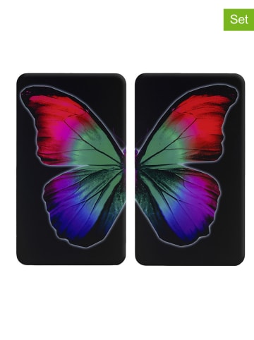 Wenko 2-delige set: fornuisafdekplaten zwart/meerkleurig - (L)30 x (B)52 cm