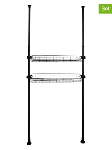 Wenko 2-delige set: manden "Herkules" zwart - (B)94 x (H)8 x (D)38 cm