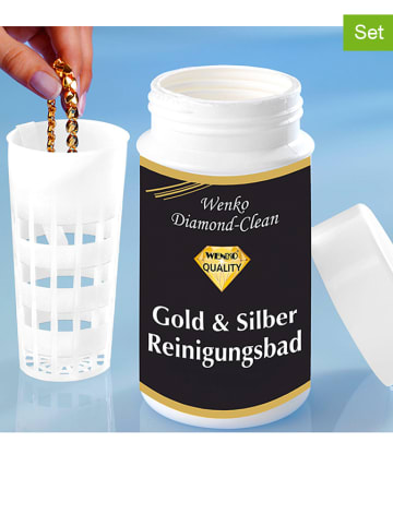Wenko 2tlg. Set: Gold/ Silber Reinigungsbad "Diamond Clean"