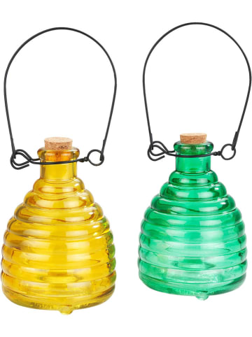 Wenko 2-delige set: wespenvallen groen/geel - (H)9 x  Ø 14 cm