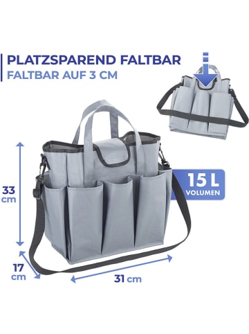 Wenko Haushaltstasche in Grau - (B)33 x (H)31 x (T)17 cm