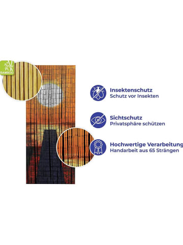 Wenko Gordijn "Sunset" oranje/zwart - (L)200 x (B)90 cm