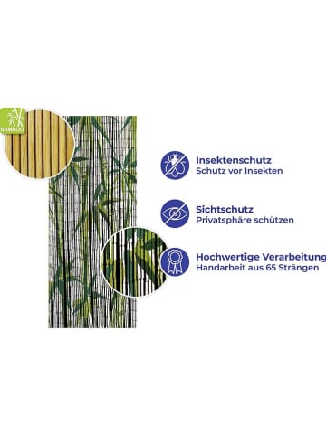 Wenko Kurtyna drzwiowa "Bamboo" w kolorze biało-zielonym - dł. 200 x 90 cm