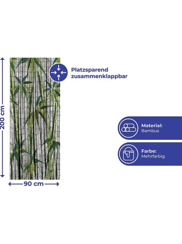 Wenko Türvorhang "Bamboo" in Weiß/ Grün - (L)200 x (B)90 cm