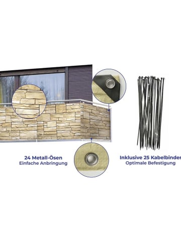 Wenko Privacyscreen "Muur" beige - (B)500 x (H)85 cm