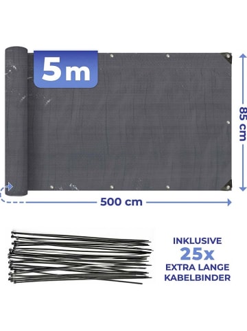 Wenko Privacyscreen "Muur" grijs - (B)500 x (H)85 cm