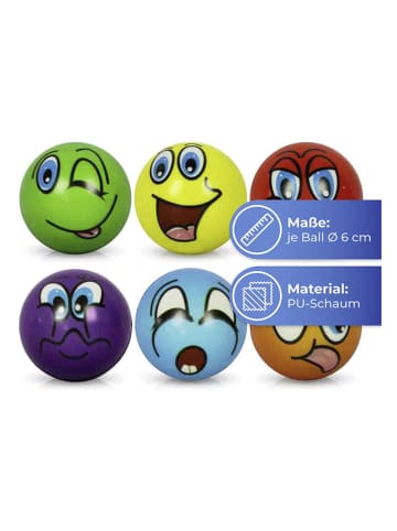 Maximex 6er-Set: Anti-Stress-Bälle in Bunt - Ø 6 cm