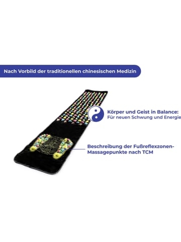Maximex Reflexzonen-Massagematte in Schwarz/ Bunt - (L)175 x (B)35 cm