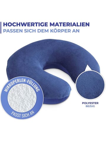 Wenko 2-in-1 reiskussen blauw - (B)23 x (H)10 x (D)20 cm