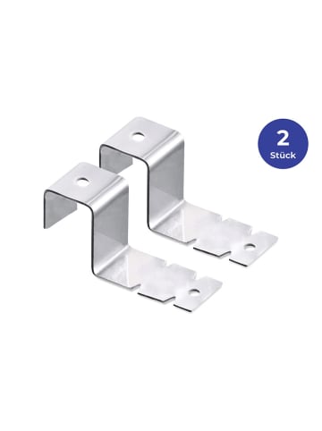 Wenko 2-delige set: raamhaken zilverkleurig - 2x 2 stuks