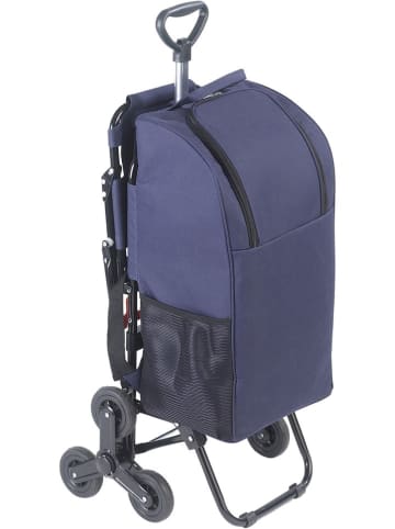 Wenko Einkaufstrolley in Dunkelblau - (B)58 x (H)103 x (T)39 cm