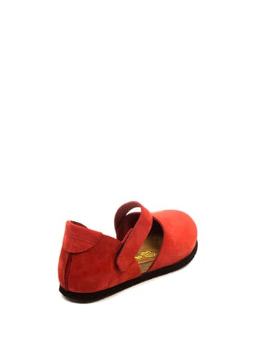 Comfortfusse Leren ballerina's rood