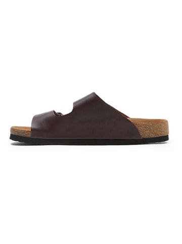 Comfortfusse Leren slippers bordeaux