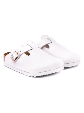 Comfortfusse Leren clogs wit