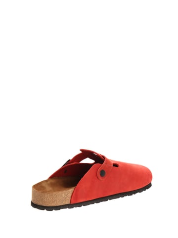 Comfortfusse Leder-Clogs in Rot