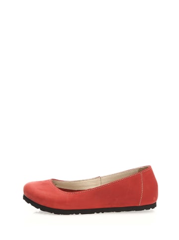 Comfortfusse Leren ballerina's rood