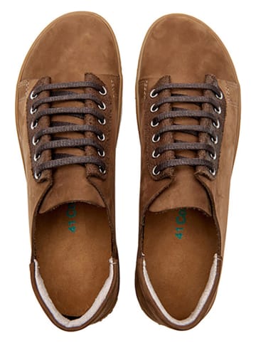 Comfortfusse Leren sneakers zandkleurig