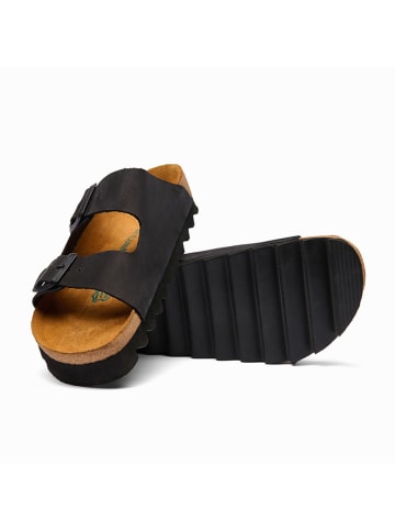 Comfortfusse Leren slippers "Troy" zwart
