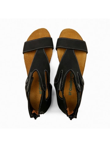 Comfortfusse Leder-Sandalen "Vera" in Schwarz