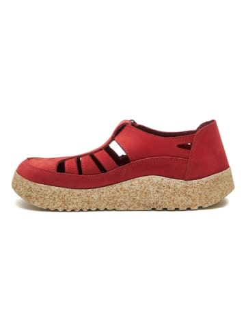 Comfortfusse Leder-Slipper in Rot